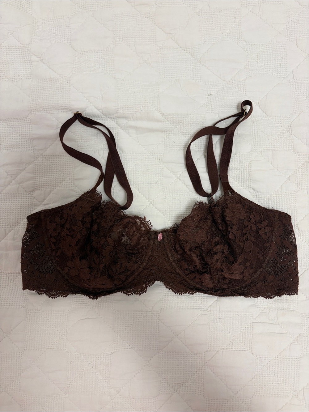 Victorias Secret Wicked Unlined Lace Balconette bra in brown